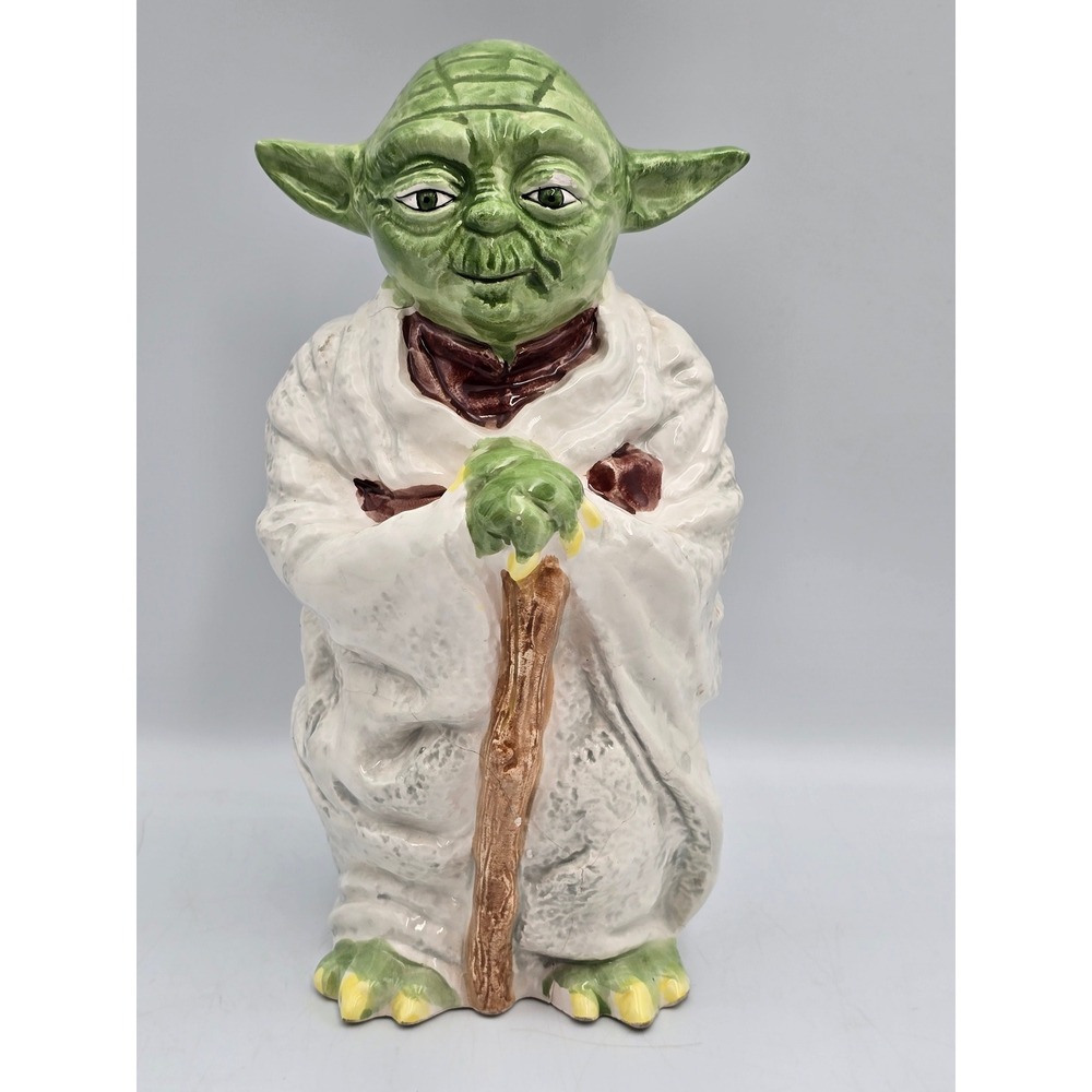 Star Wars Yoda Ceramic‎ Coin Bank Vintage Green Fair 8 Inch Figurine 80's